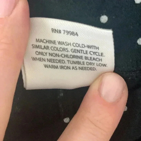 Soma cool nights, lounge, pants, black with small white polkadots size medium - Picture 4 of 7